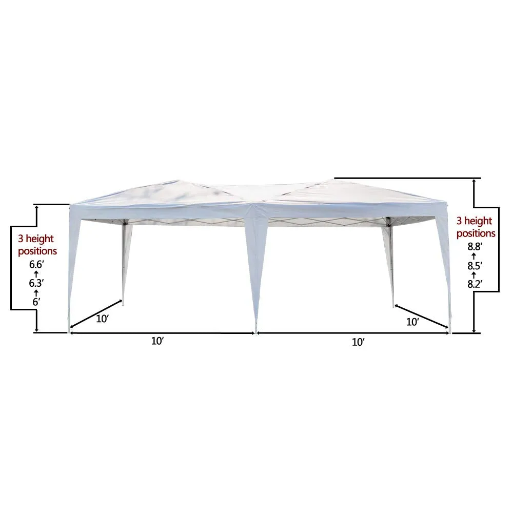 10 x 20 ft. EZ Pop-up Outdoor Canopies Gazebo with Carry Bag