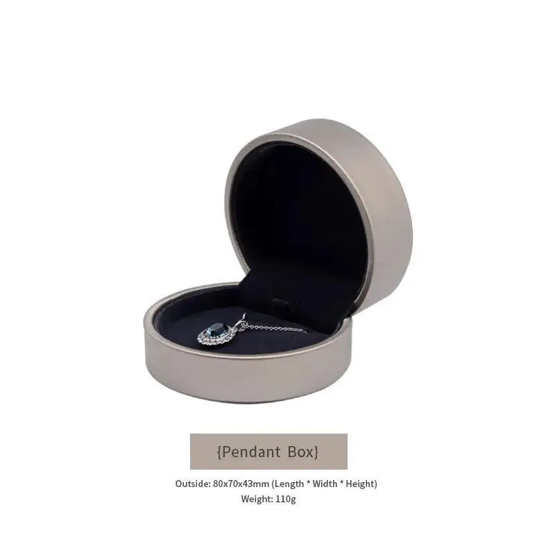 100PCs MOQ Fashion Round Custom Leather Jewelry Boxes