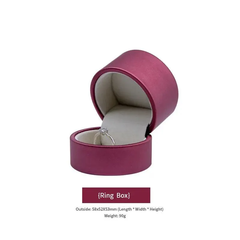 100PCs MOQ Fashion Round Custom Leather Jewelry Boxes