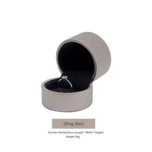 100PCs MOQ Fashion Round Custom Leather Jewelry Boxes