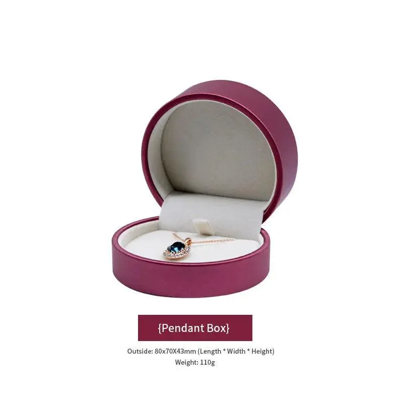100PCs MOQ Fashion Round Custom Leather Jewelry Boxes