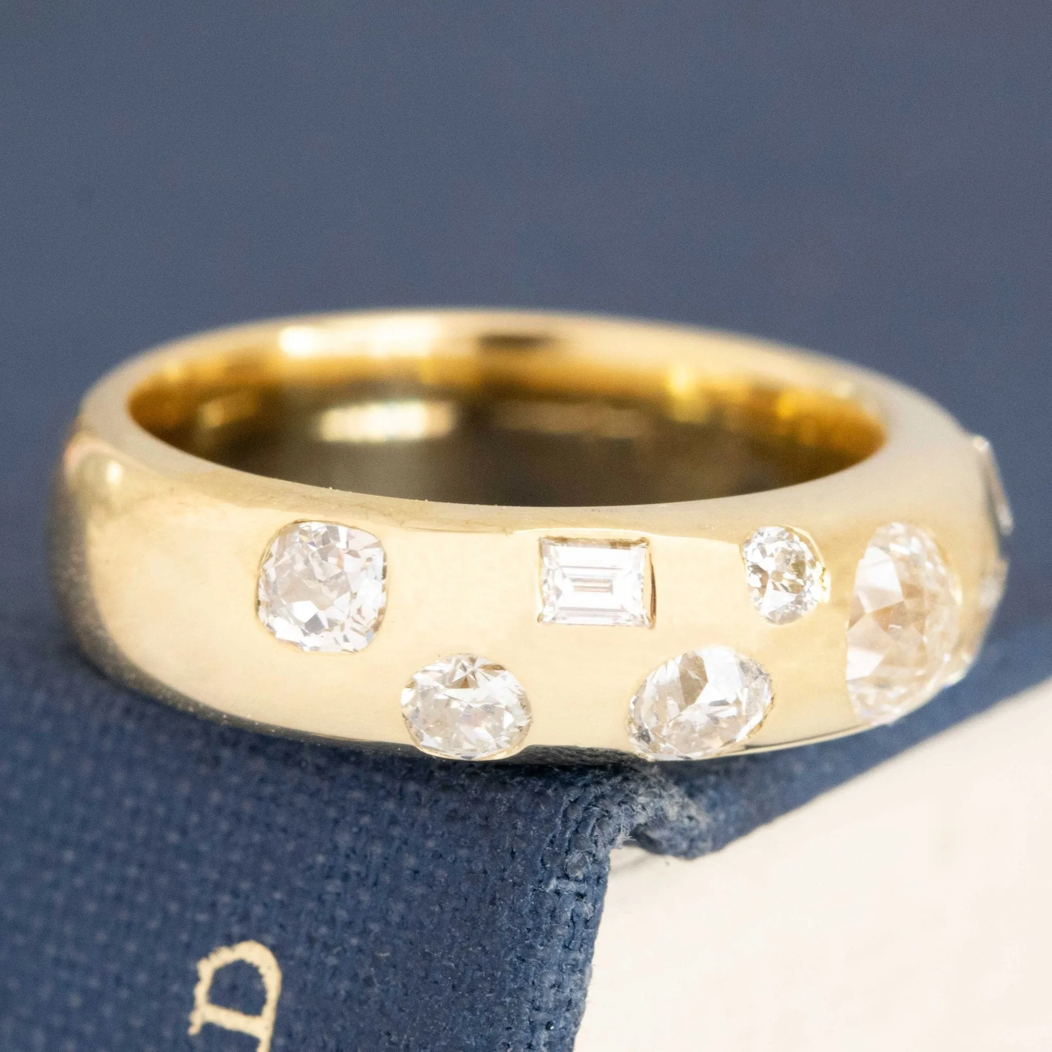 1.50ctw Mixed Vintage Cut Diamond Scatter Band