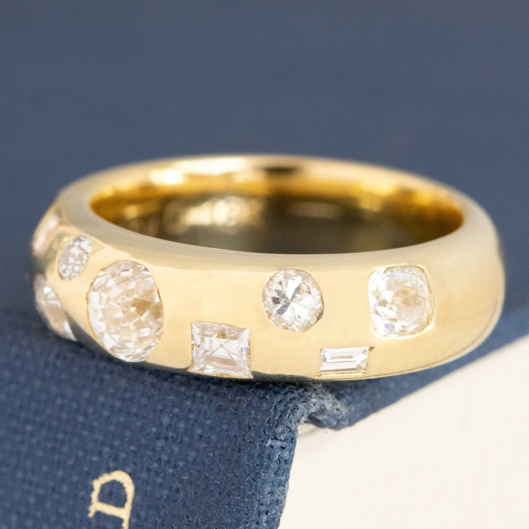 1.50ctw Mixed Vintage Cut Diamond Scatter Band