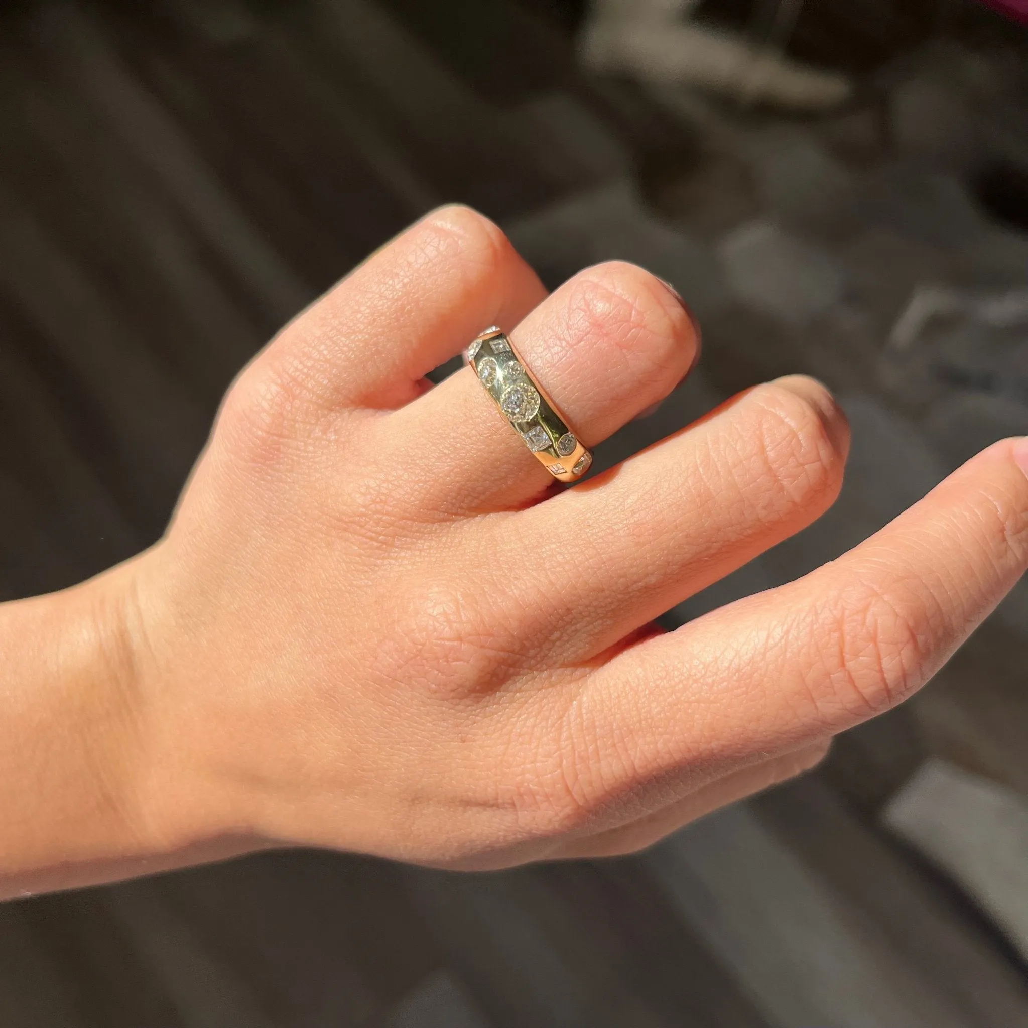 1.50ctw Mixed Vintage Cut Diamond Scatter Band