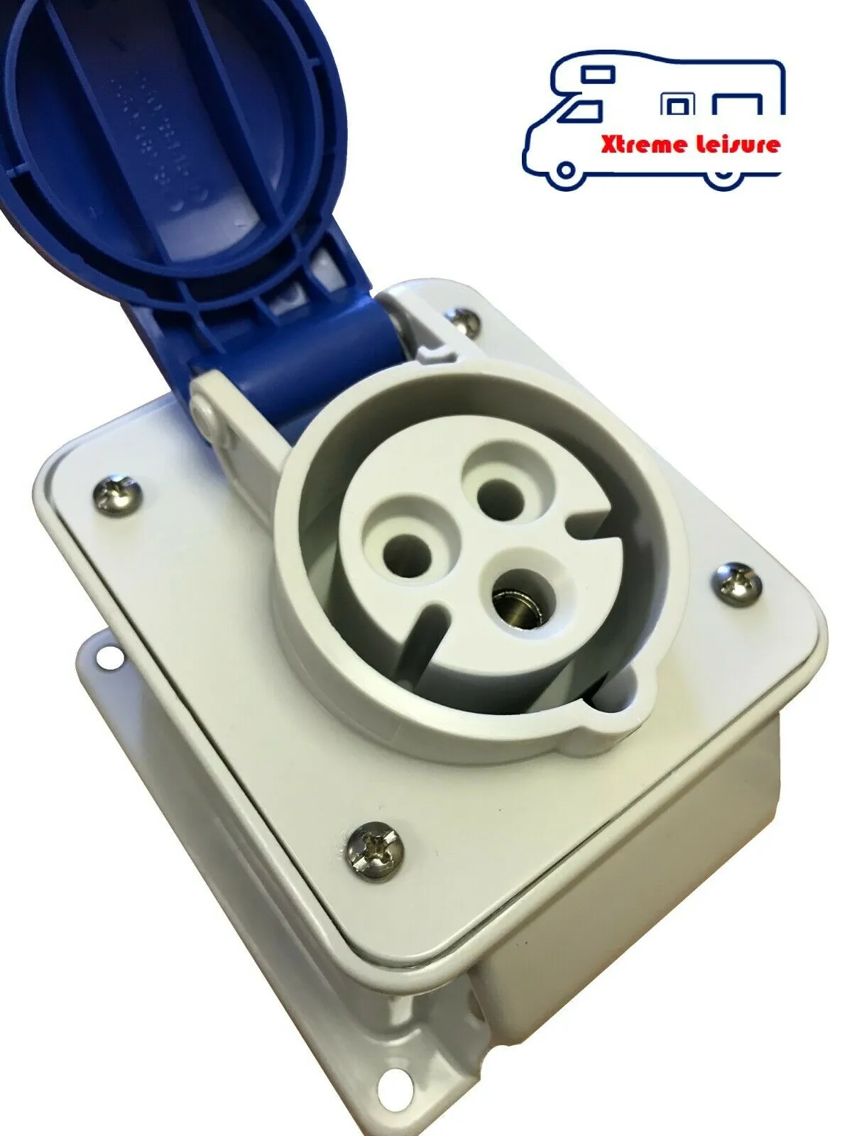 16 Amp Wall Mount Female Hookup Plug Socket 240V Caravan Camping Site 3 Pin