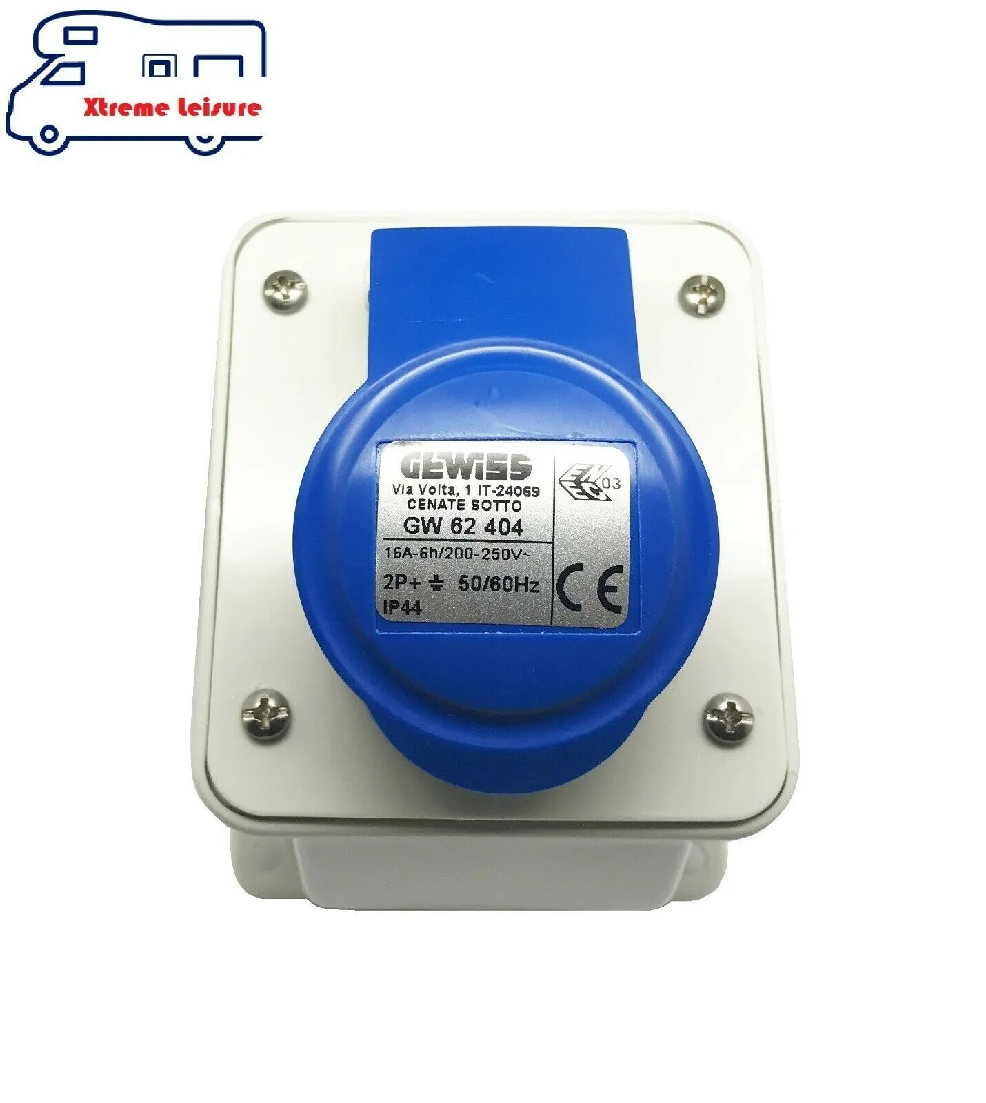 16 Amp Wall Mount Female Hookup Plug Socket 240V Caravan Camping Site 3 Pin