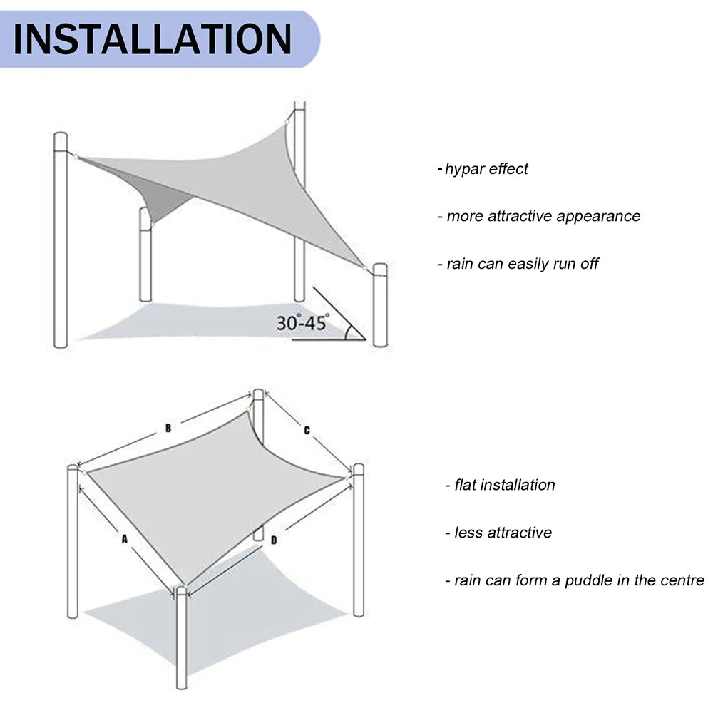 16'x'20' Rectangle Patio Sun Shade Sail (Sand Color)