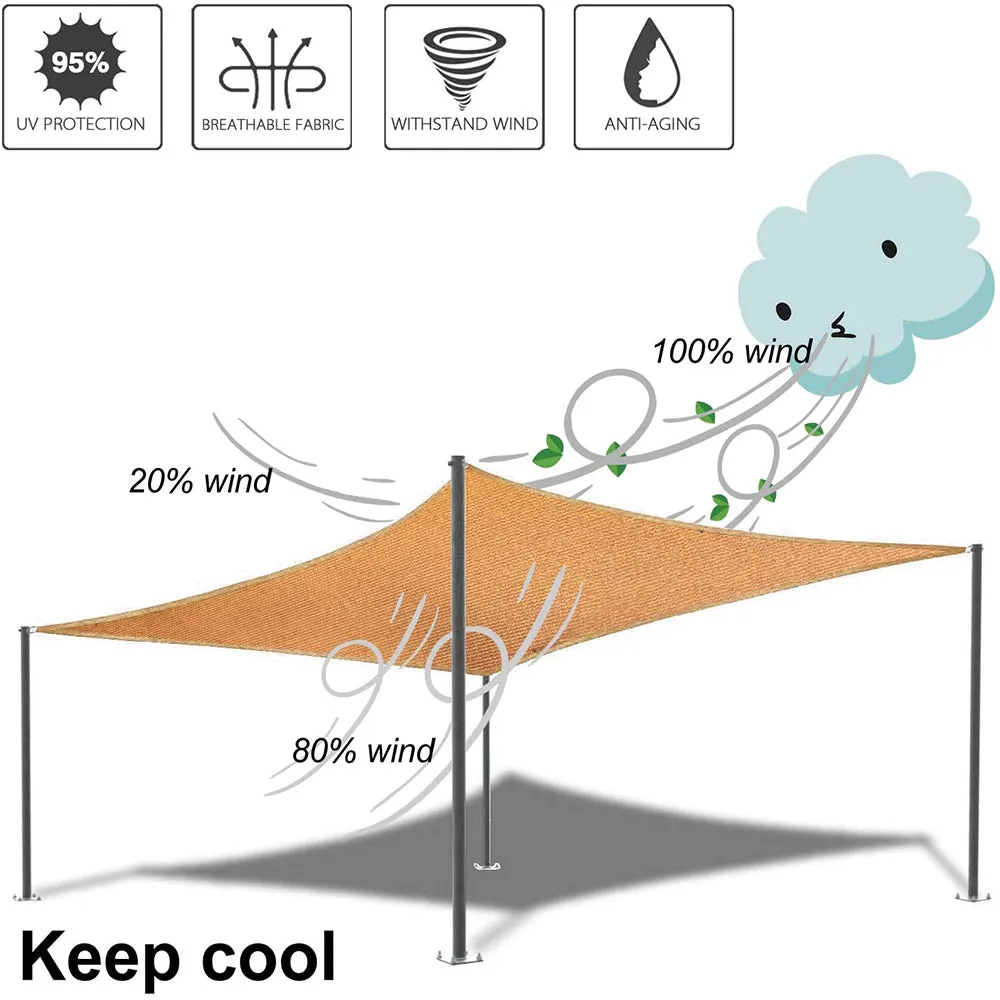 16'x'20' Rectangle Patio Sun Shade Sail (Sand Color)