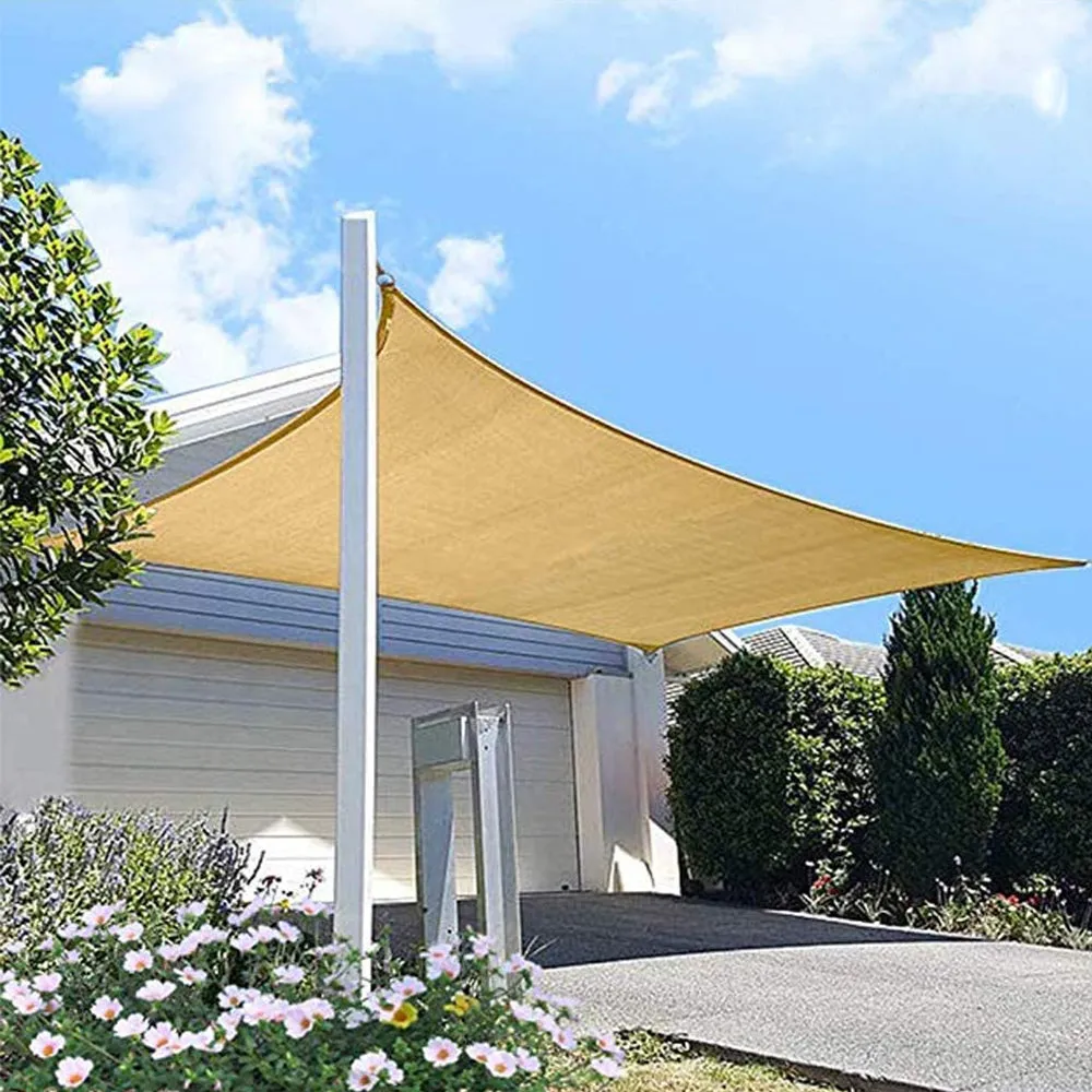 18'x'18' Rectangle Patio Sun Shade Sail (Sand Color)