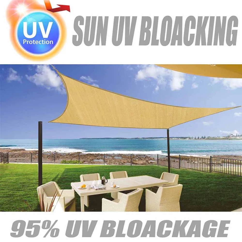 18'x'18' Rectangle Patio Sun Shade Sail (Sand Color)