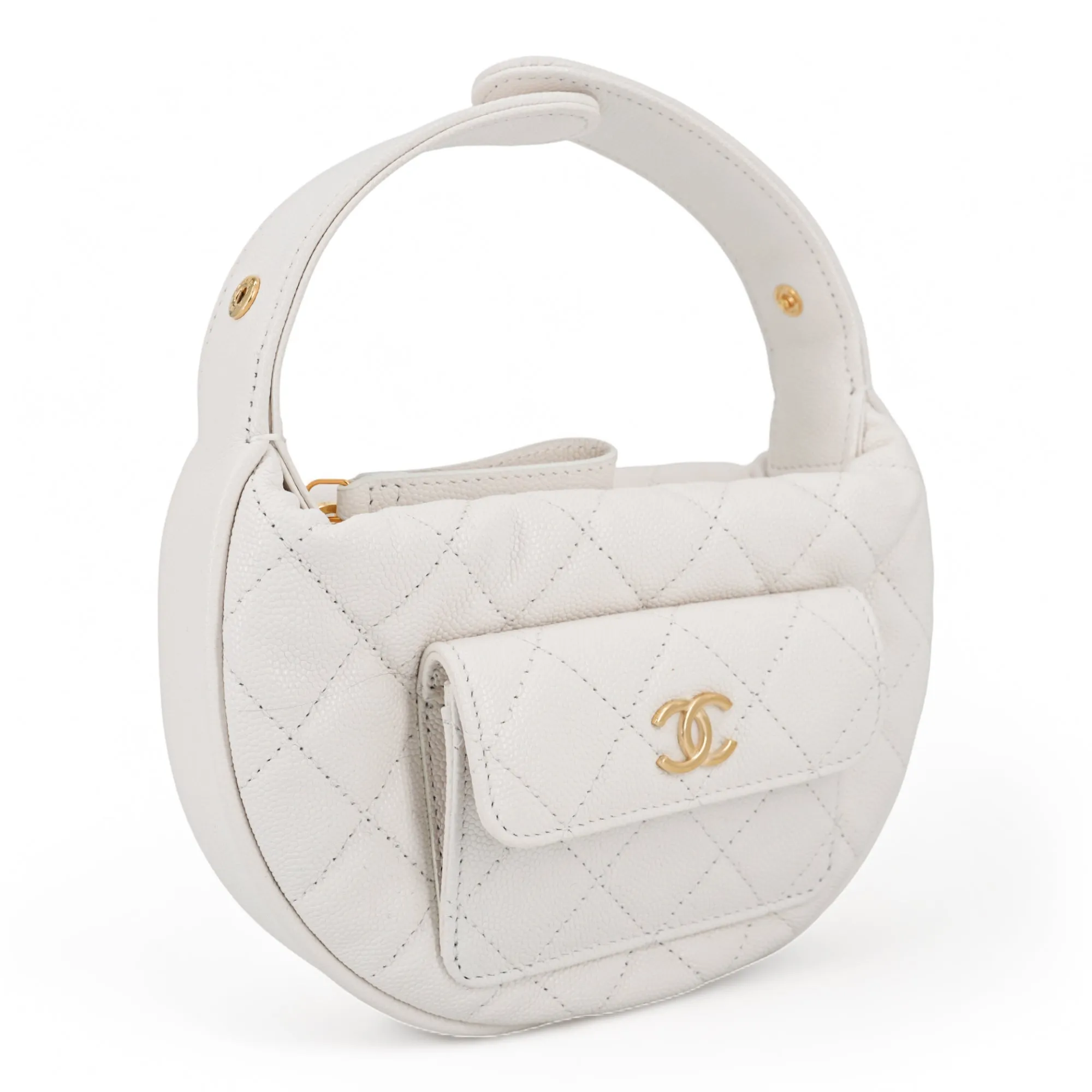 23B White Caviar Cargo Pouch with Handle