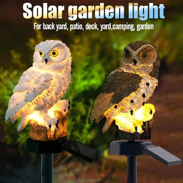 2pcs Garden Owl Solar Powered Led Light
