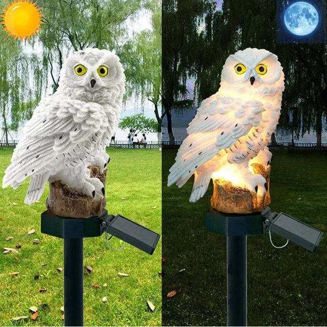 2pcs Garden Owl Solar Powered Led Light