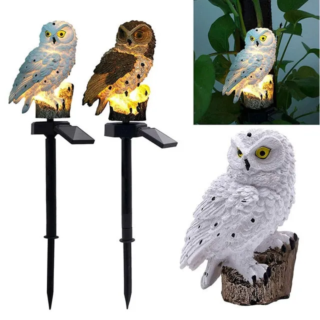 2pcs Garden Owl Solar Powered Led Light