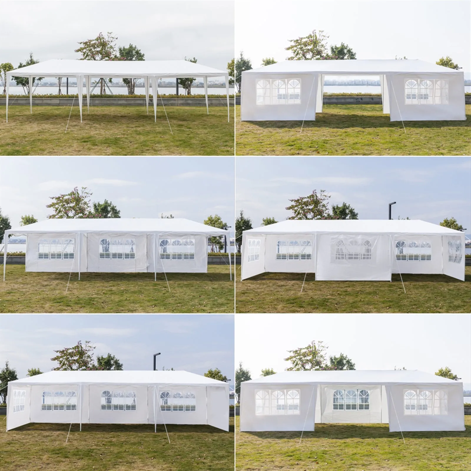 3 x 9m (9'10" x 19'8") Seven Sides Portable Home Use Waterproof Tent with Spiral Tubes **