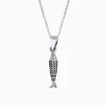 925 sterling Silver Antique Fish Pendant