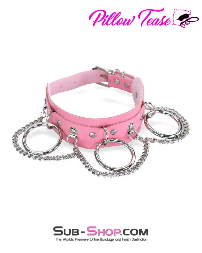 9910DL      Princess Pink Waterfall Chain Bondage Fashion Collar