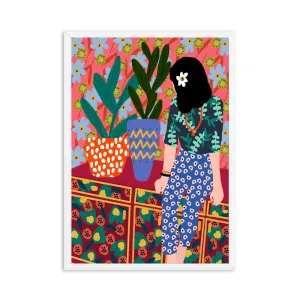 Abstract Girl Hair Flower Fashion Wall Art