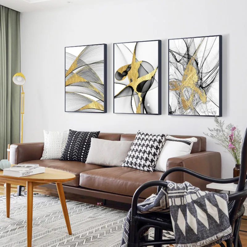Abstract Golden Colour Wall Art
