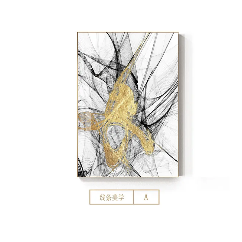 Abstract Golden Colour Wall Art