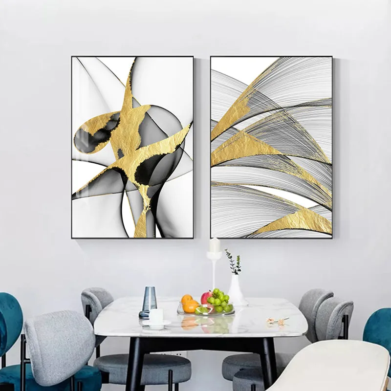 Abstract Golden Colour Wall Art