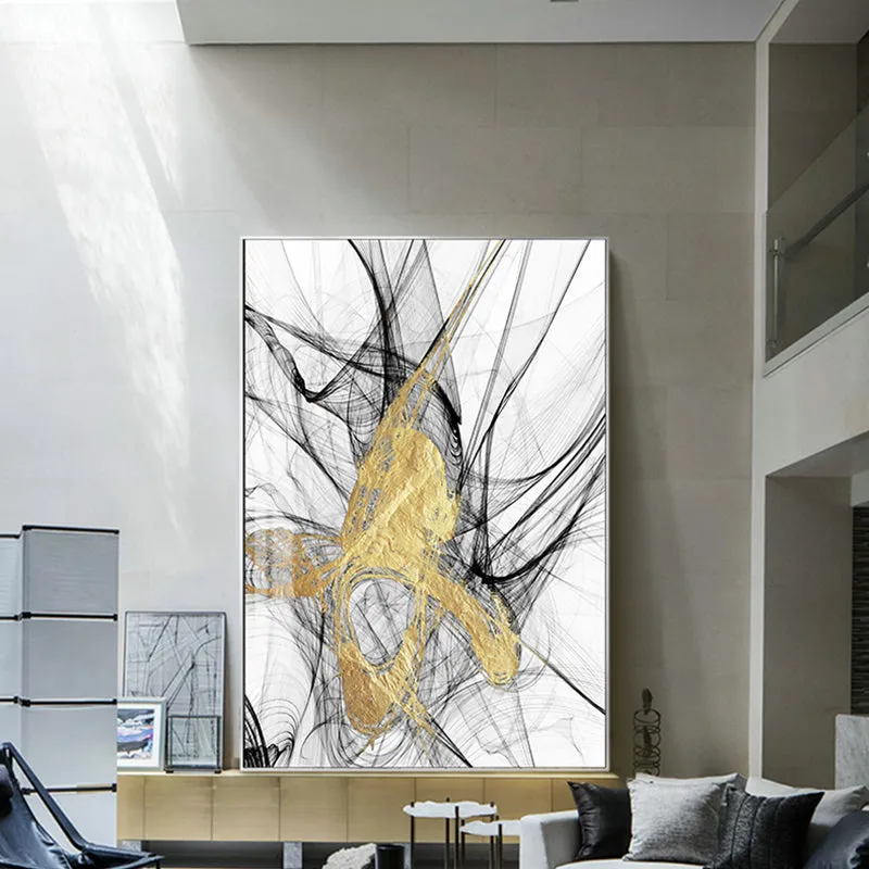 Abstract Golden Colour Wall Art