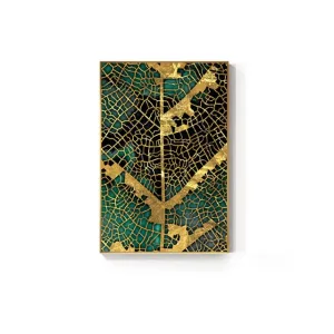 Abstract Golden Leaf Vein Wall Art