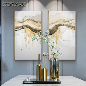Abstract Golden Sun Canvas
