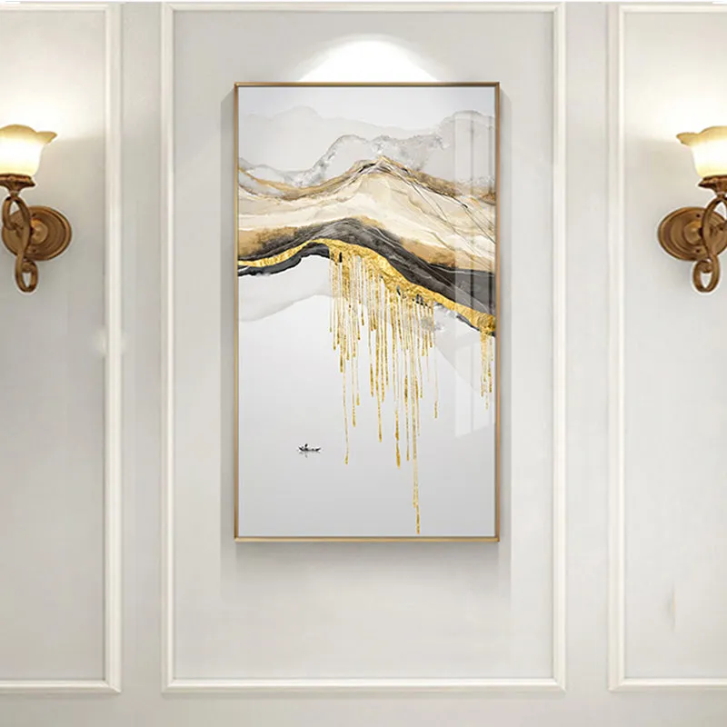 Abstract Golden Sun Canvas