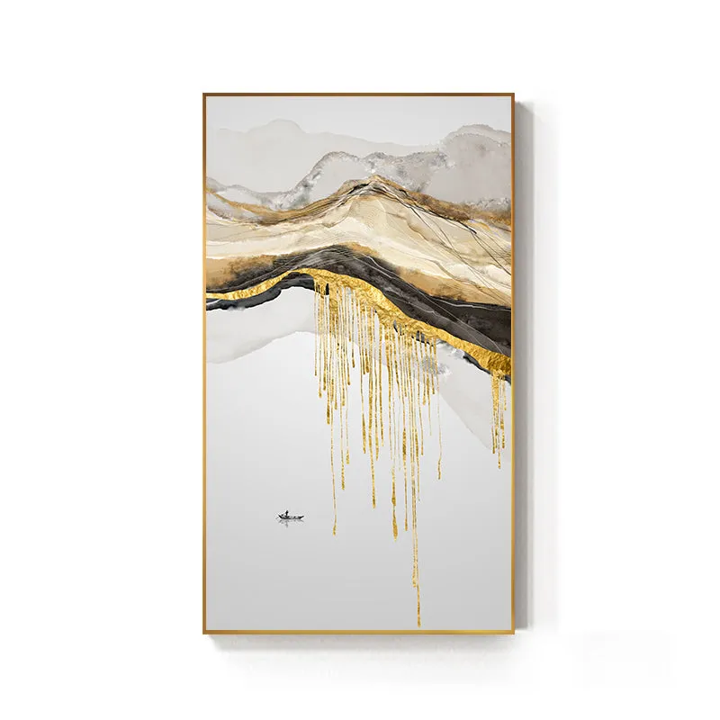 Abstract Golden Sun Canvas