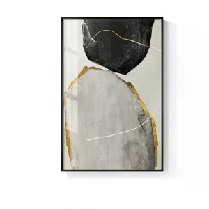 Abstract Yellow And Black Blocks Wall Art