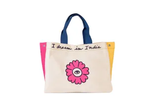 Accessory Bag Tote Flower Bag Cotton Canvas Pink AcToFl Fashion Edit Home Lifestyle Artchivesindia
