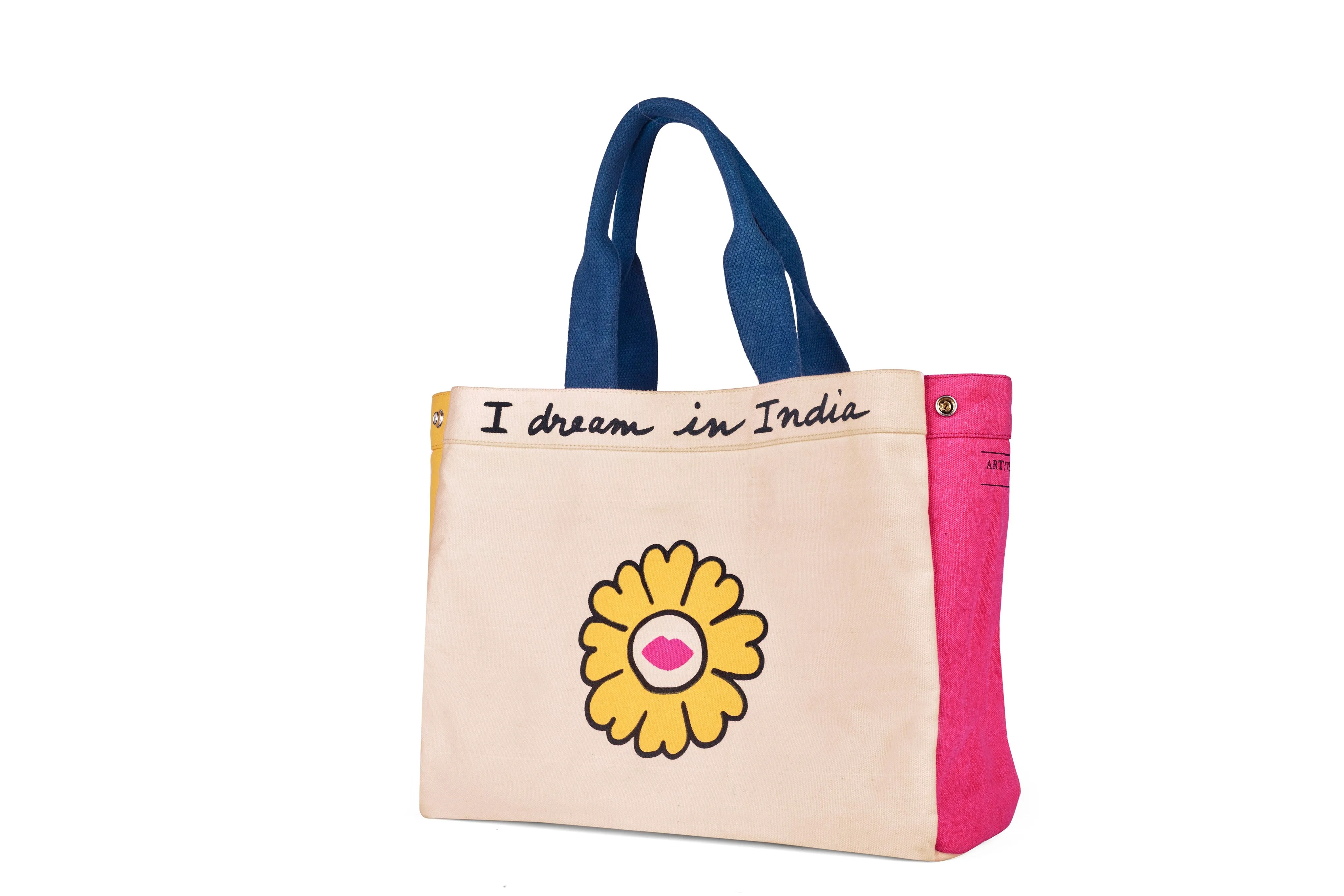 Accessory Bag Tote Flower Bag Cotton Canvas Pink AcToFl Fashion Edit Home Lifestyle Artchivesindia