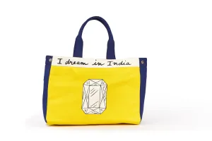 Accessory Bag Tote Jaipur Cotton Canvas Yellow AcYwJt. Fashion Edit Home Lifestyle Artchivesindia