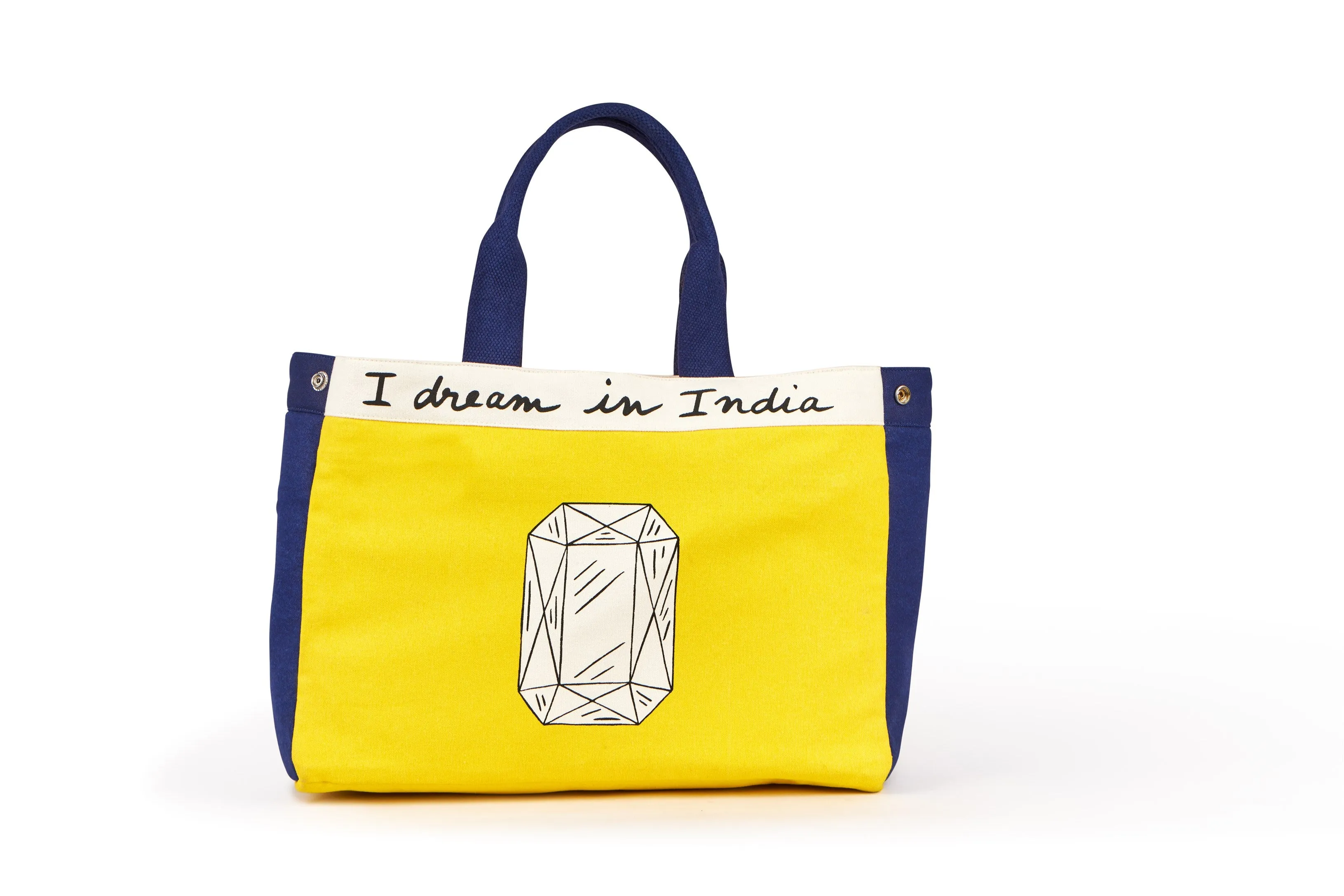 Accessory Bag Tote Jaipur Cotton Canvas Yellow AcYwJt. Fashion Edit Home Lifestyle Artchivesindia