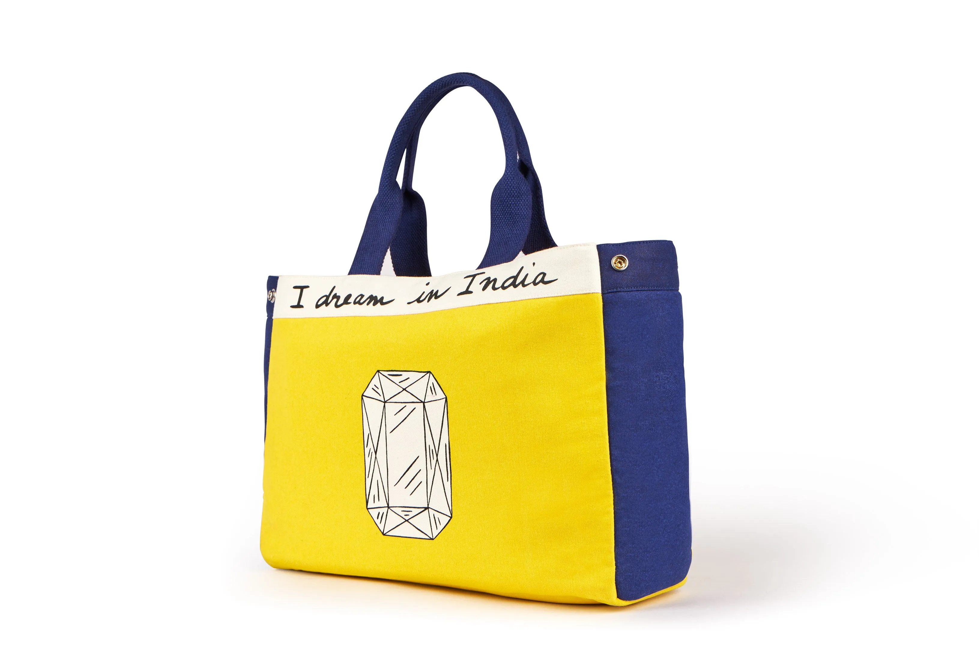 Accessory Bag Tote Jaipur Cotton Canvas Yellow AcYwJt. Fashion Edit Home Lifestyle Artchivesindia