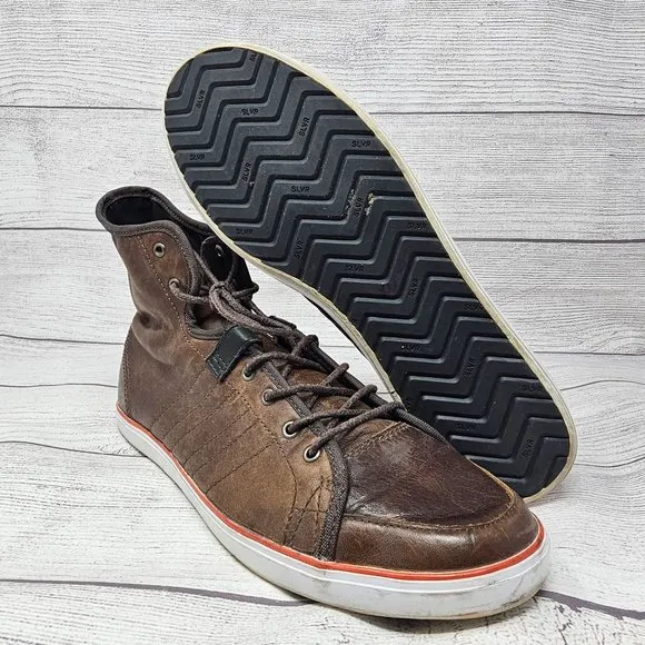 Adidas‎ Men's Hi-Top Brown Leather Fashion Sneaker Size 9.5