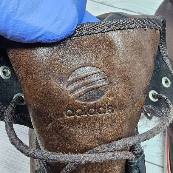 Adidas‎ Men's Hi-Top Brown Leather Fashion Sneaker Size 9.5