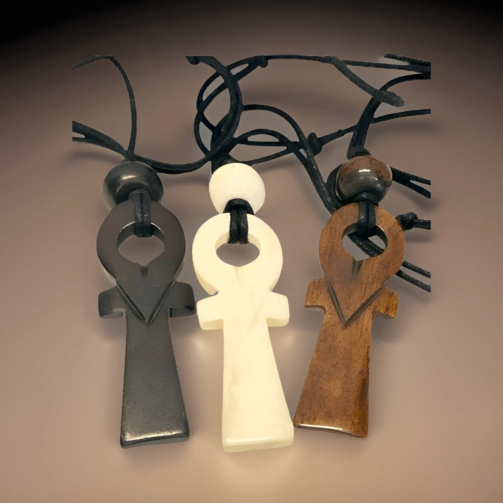 African Ankh Symbol Unisex Bone Necklace