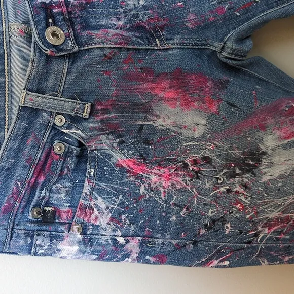 AG 25R Painted The Stilt Cigarette Leg Jean Adriano Goldschmied Art Jeans 🩷 25