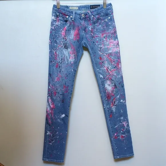 AG 25R Painted The Stilt Cigarette Leg Jean Adriano Goldschmied Art Jeans 🩷 25