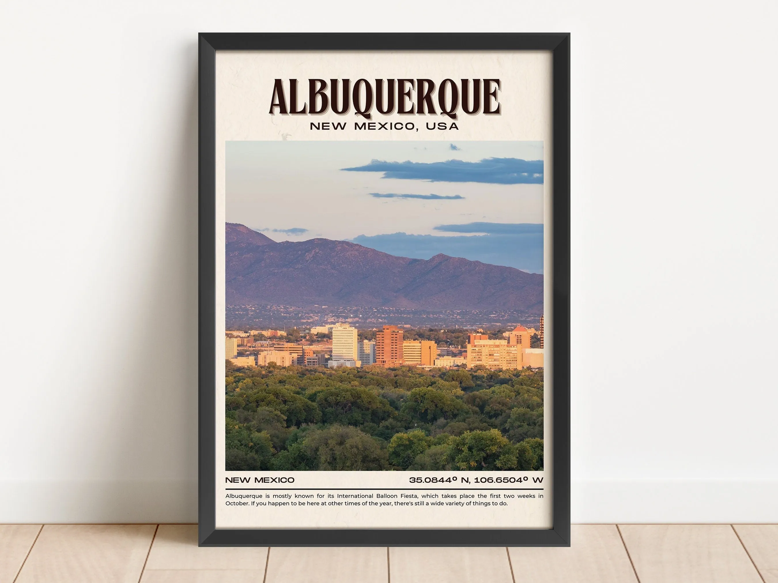 Albuquerque Vintage Wall Art, New Mexico, USA