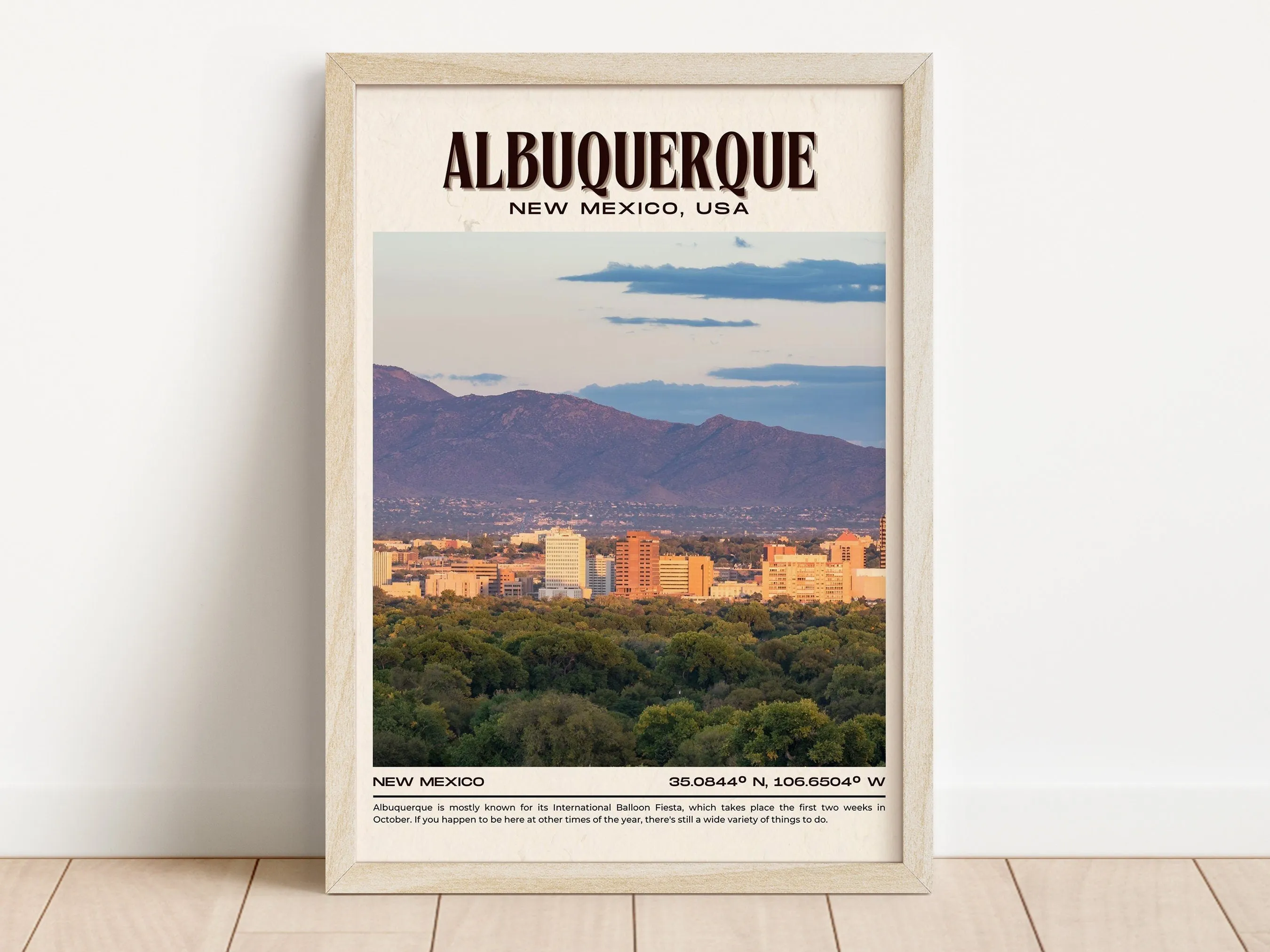 Albuquerque Vintage Wall Art, New Mexico, USA