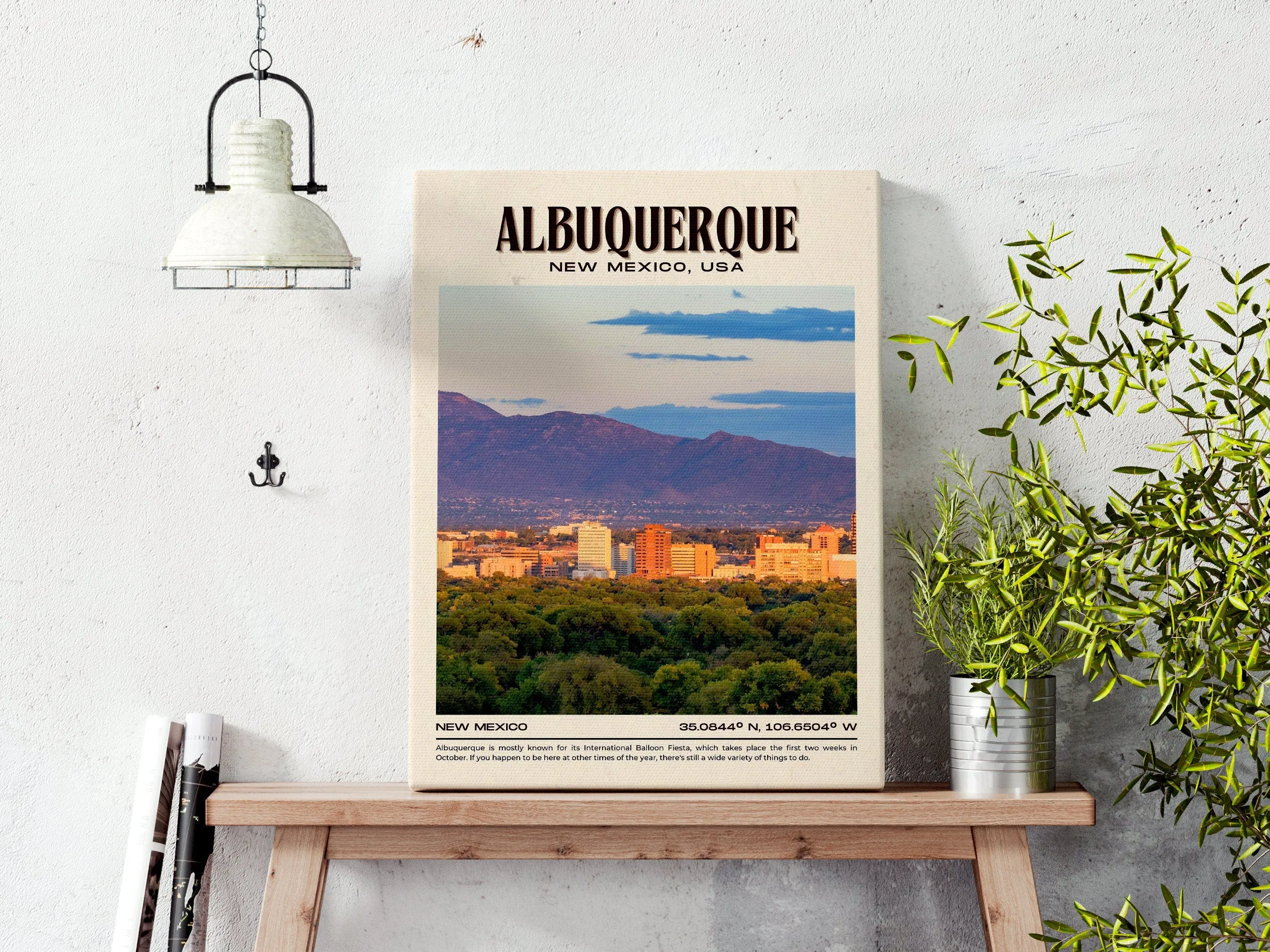 Albuquerque Vintage Wall Art, New Mexico, USA