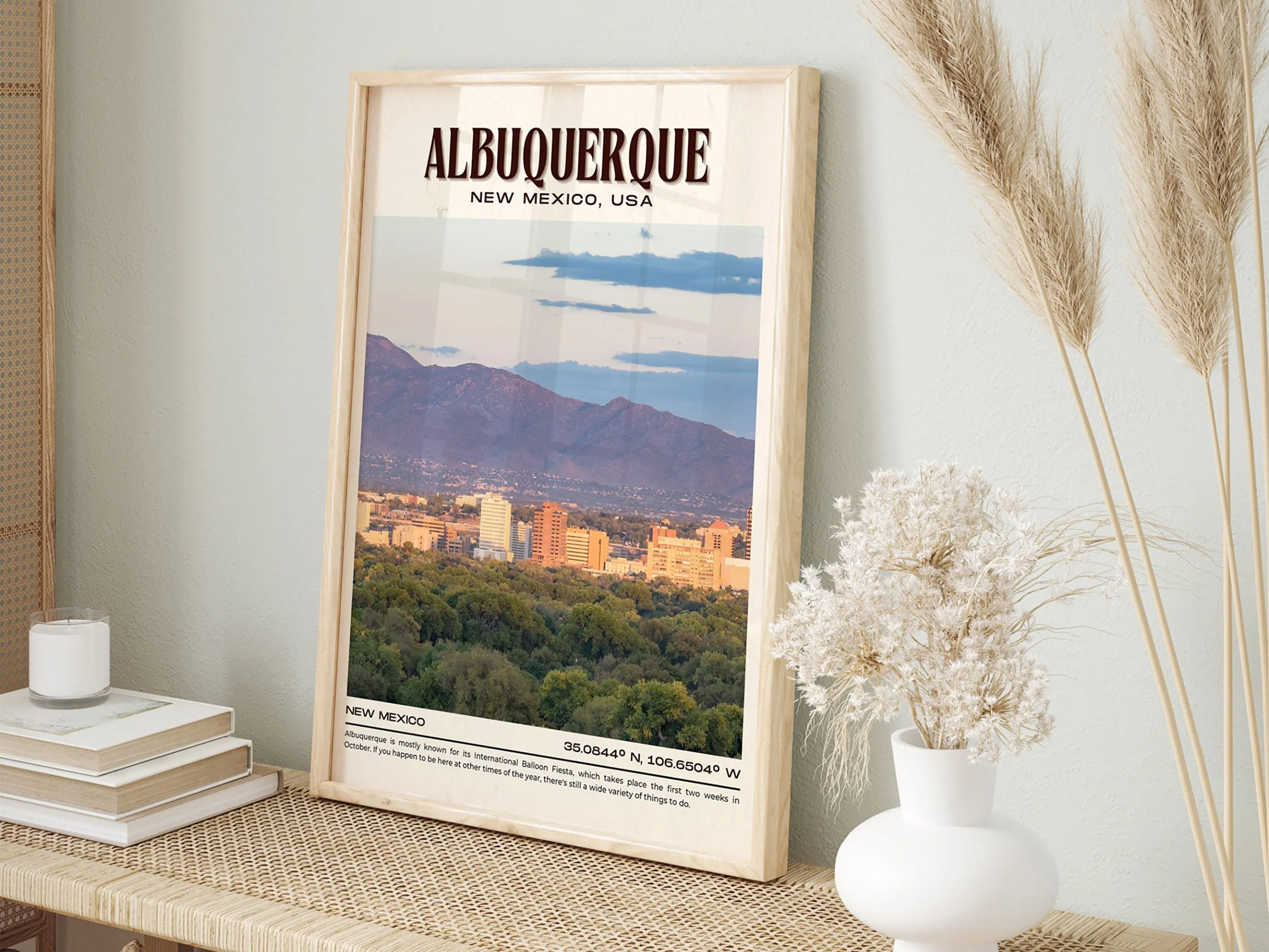 Albuquerque Vintage Wall Art, New Mexico, USA