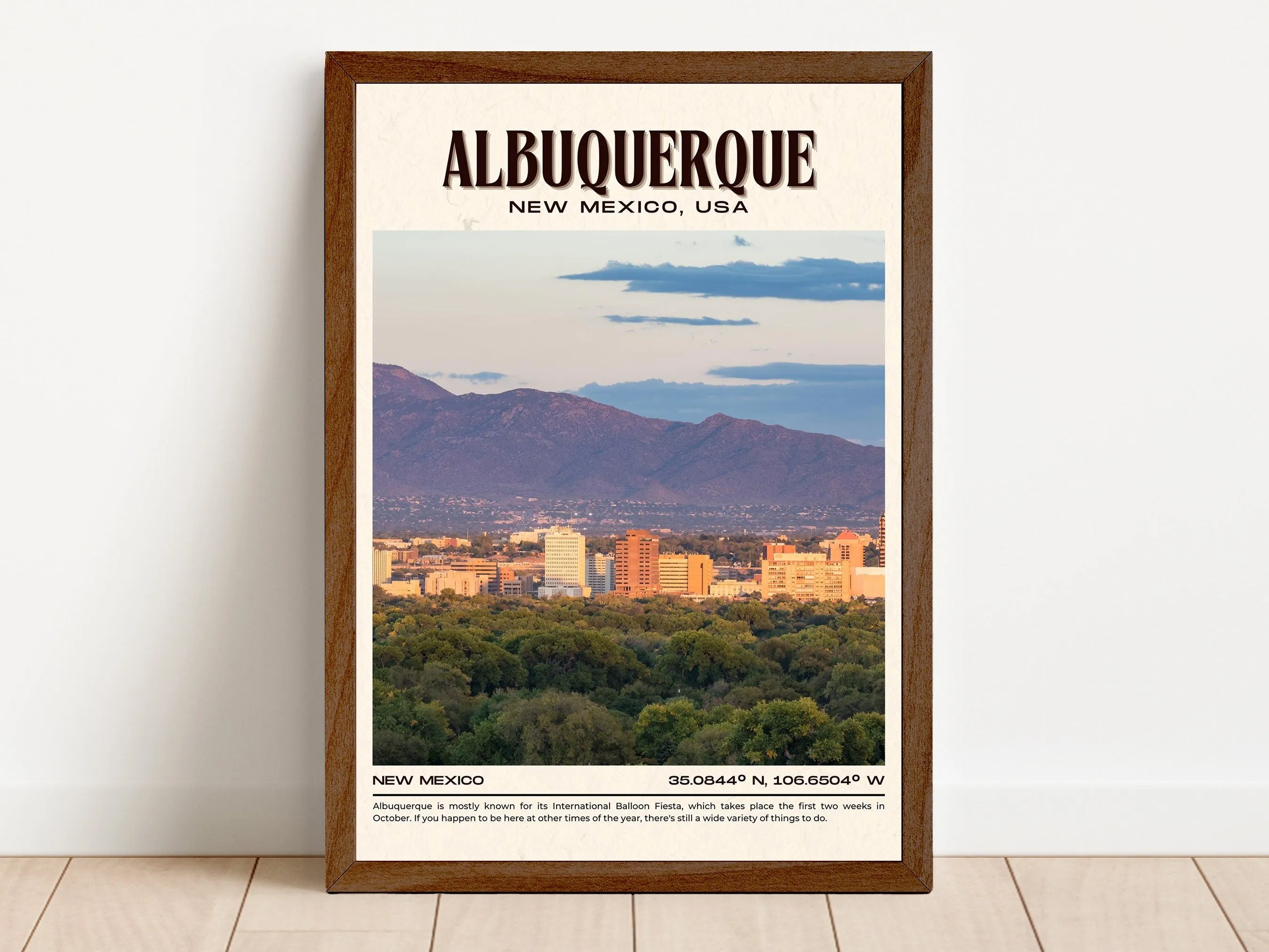 Albuquerque Vintage Wall Art, New Mexico, USA