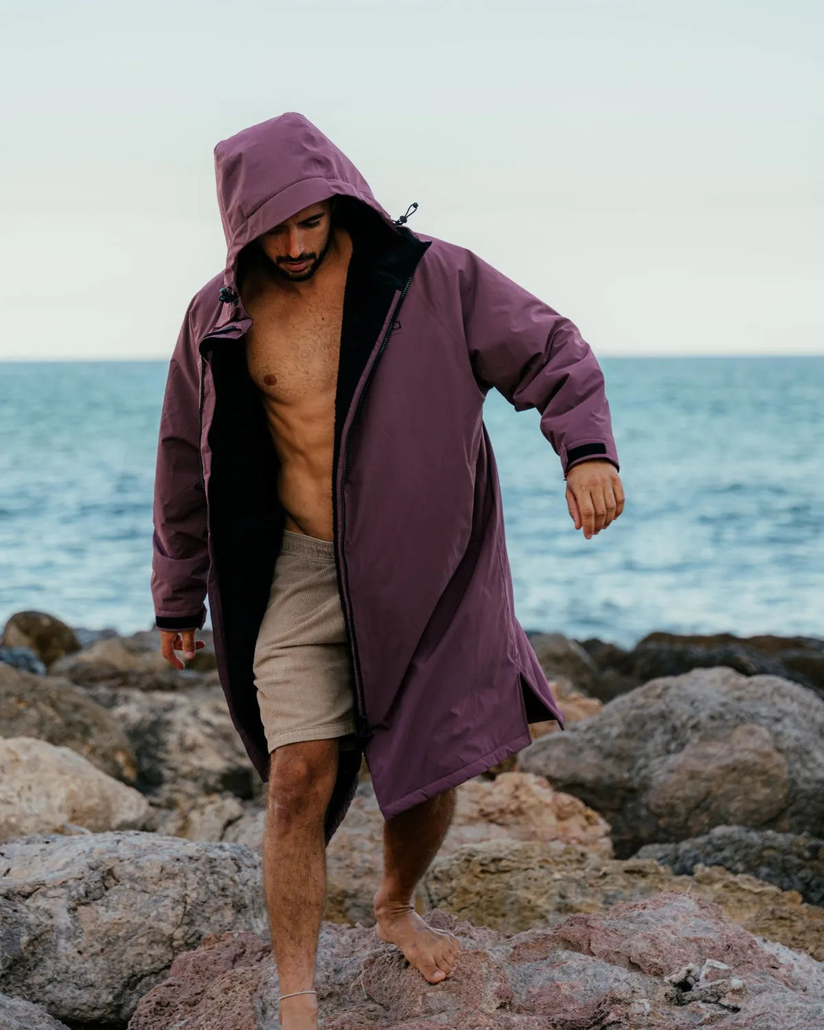 All Weather Sherpa Changing Robe - Dusky Damson