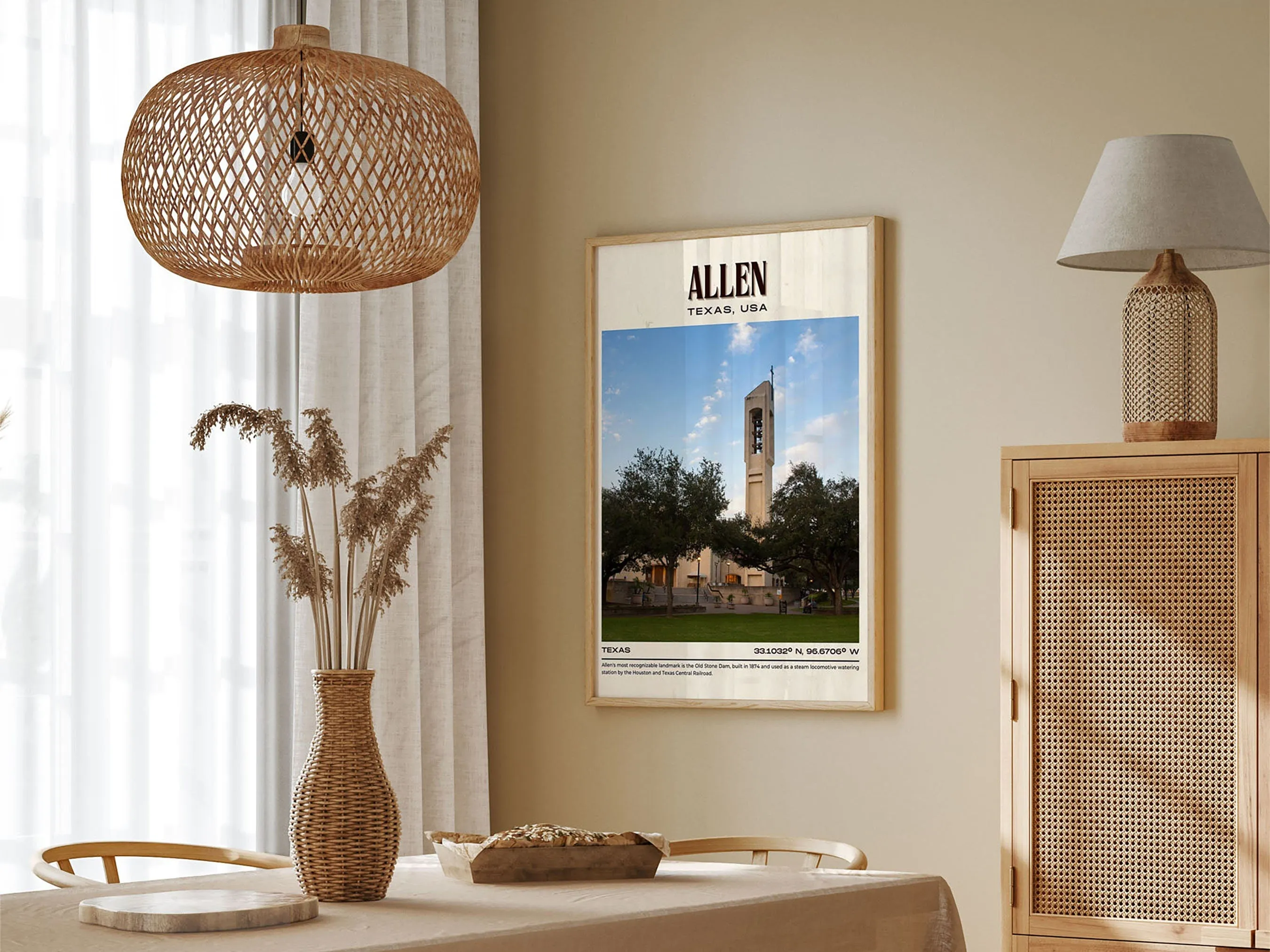 Allen Vintage Wall Art, Texas, USA