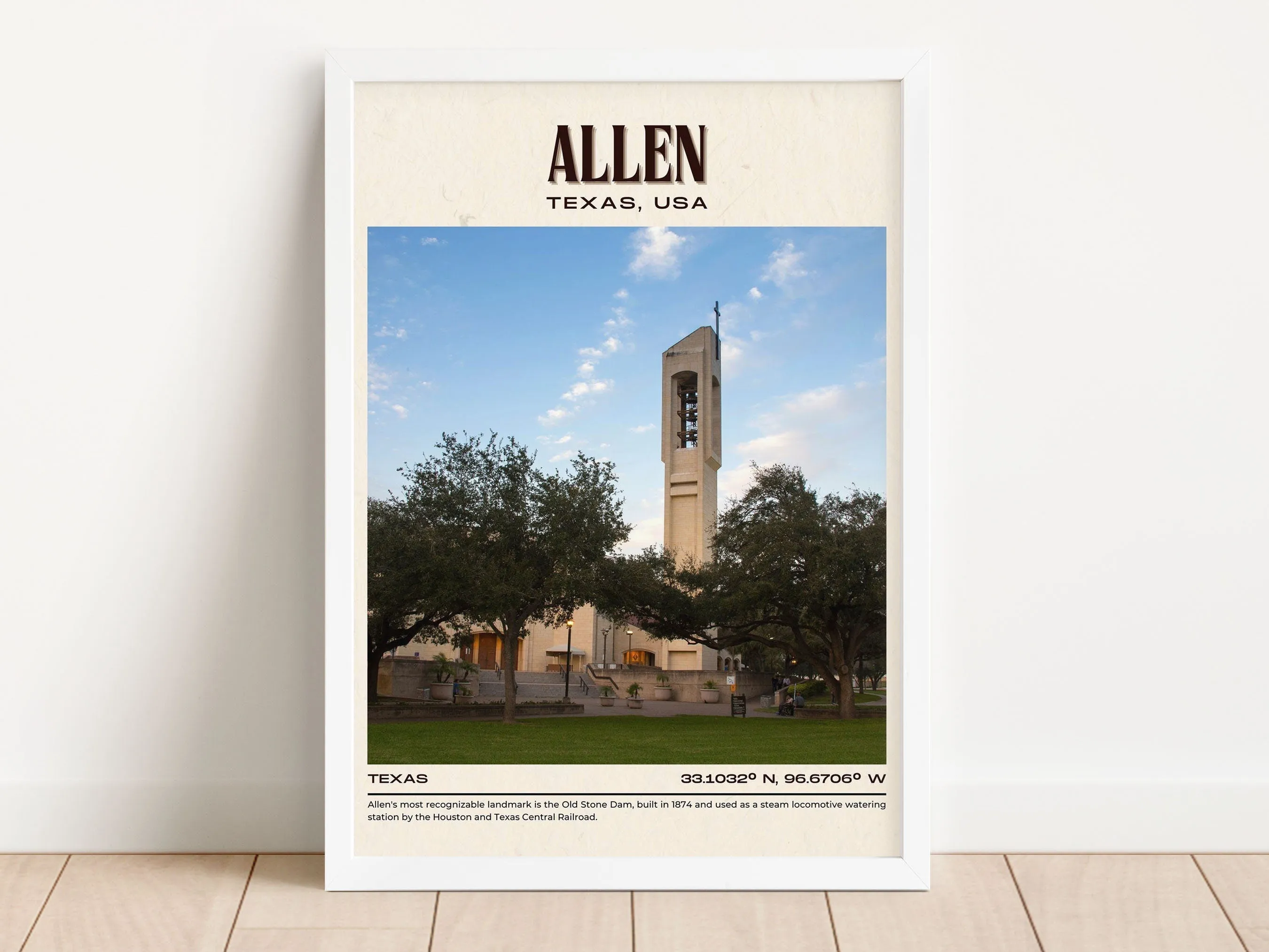 Allen Vintage Wall Art, Texas, USA