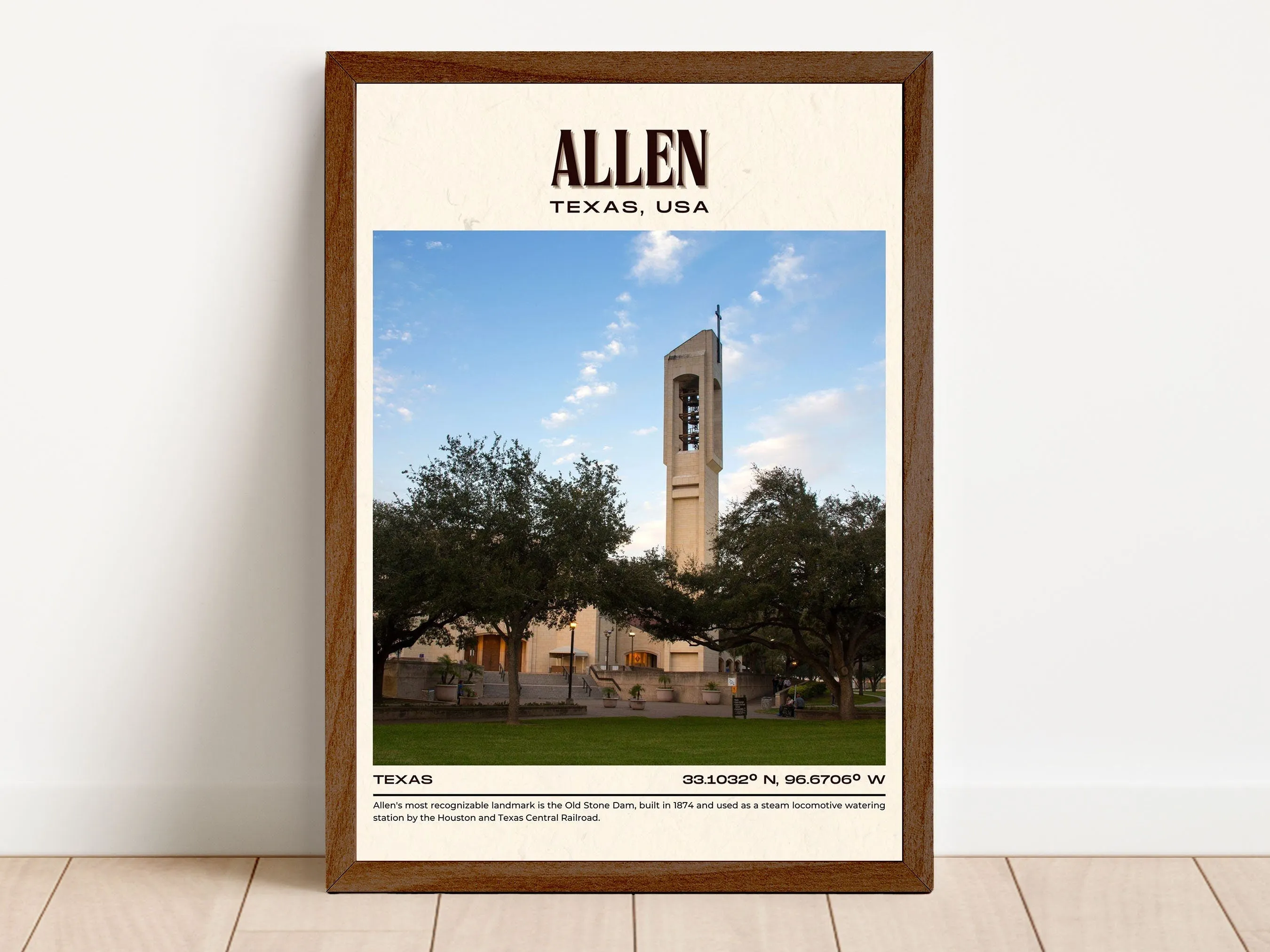 Allen Vintage Wall Art, Texas, USA